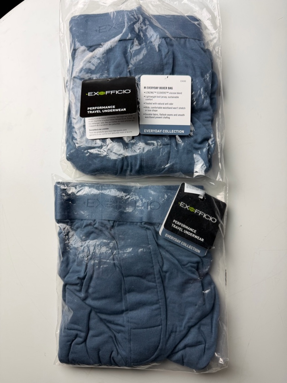Exofficio Boxers (2 Pack) Everyday Collection Boxer Briefs - Slate Blue XL
